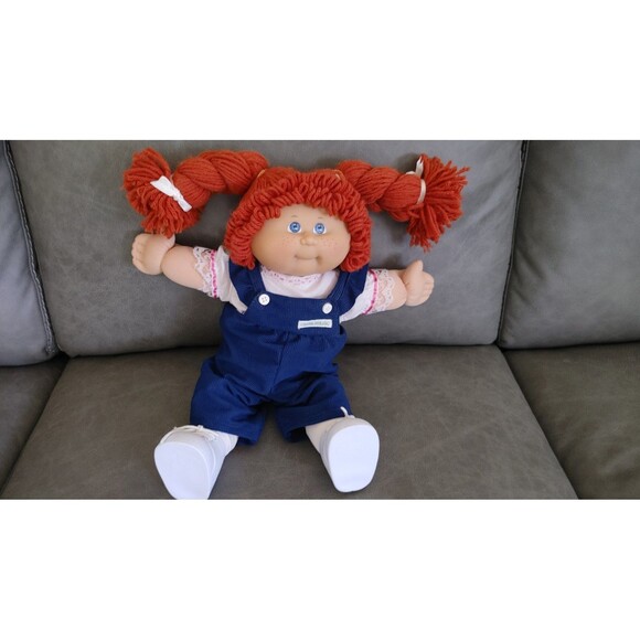 Cabbage Patch Kid 25th Anniversary CPK Red Hair, Blue Overalls, Diaper, HM#8 - Picture 1 of 16
